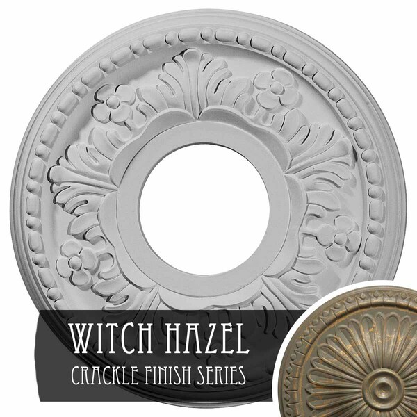 Ekena Millwork Helene Ceiling Medallion (Canopies up to 5 1/4"), 11 7/8"OD x 3 5/8"ID x 7/8"P, Witch Hazel Crackle CM11HEWHC - main